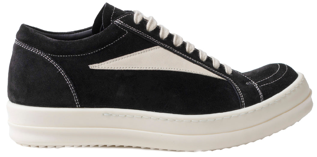 Men's Rick Owens Vintage Low-Top Black Milk White Shoes