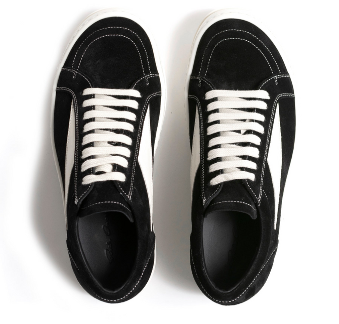 Men's Rick Owens Vintage Low-Top Black Milk White Shoes