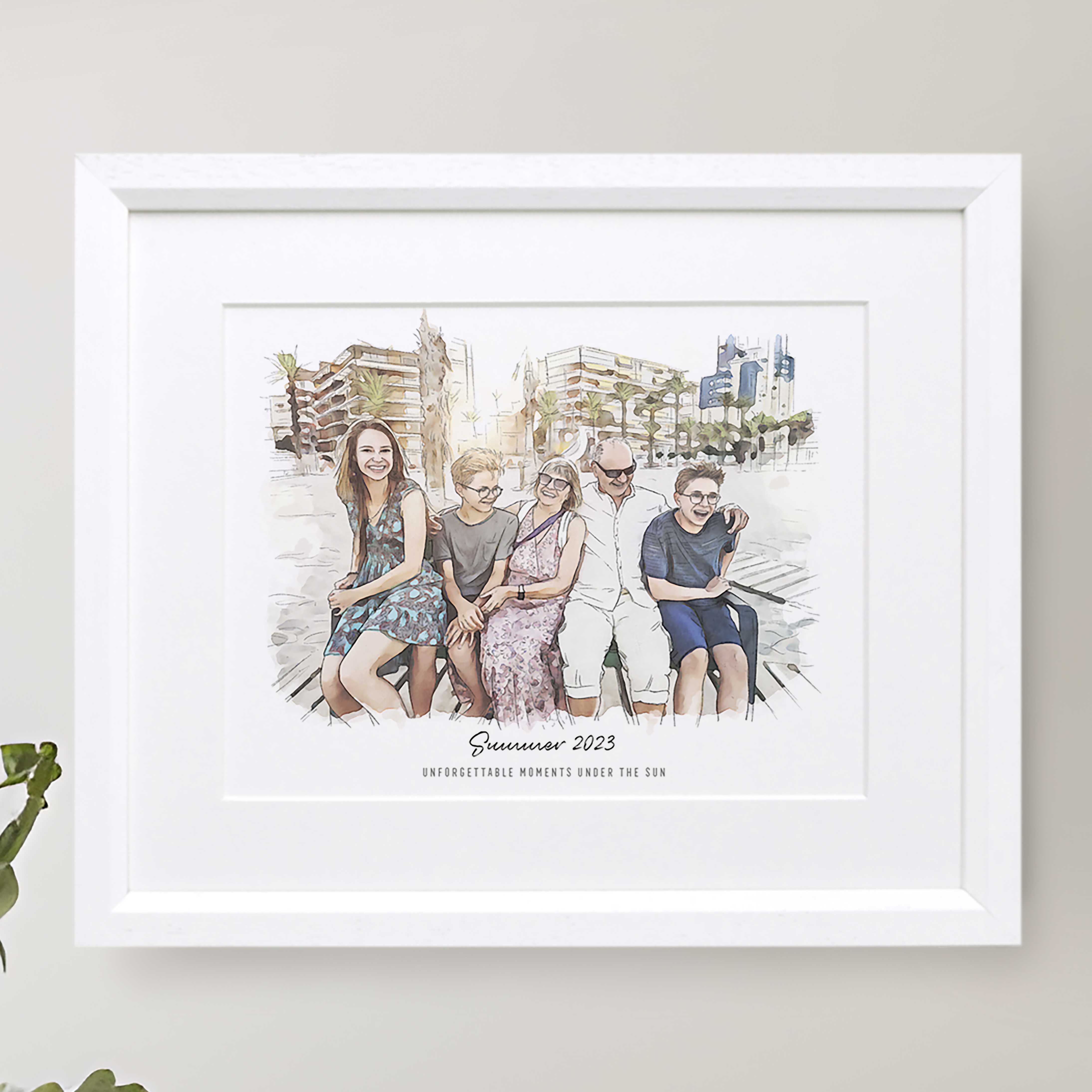 Personalised Family Line Portrait - Custom Portrait Art