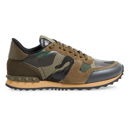 Men's Valentino Camo Rock Runners Military Green Sneakers