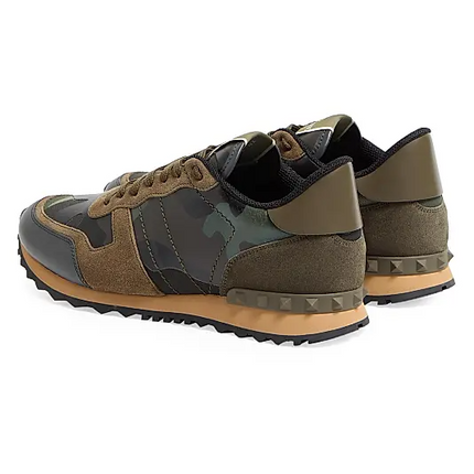 Men's Valentino Camo Rock Runners Military Green Sneakers