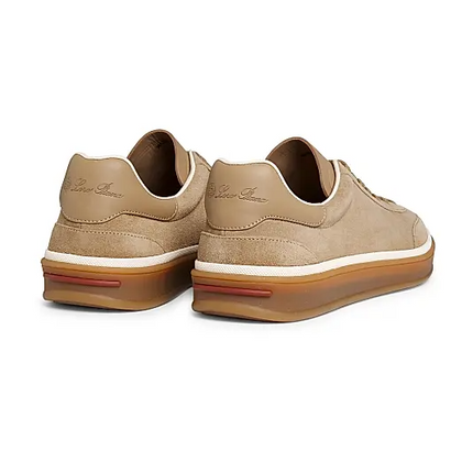 Men's Loro Piana Tennis Walk  Light Wood Smoke Sneakers