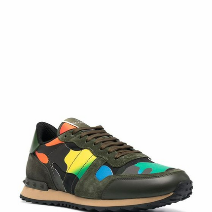 Men's Valentino Camo Rock Runners Multicolor Sneakers
