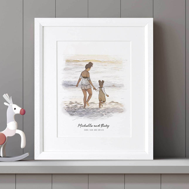 Mummy and Me Illustration - Custom Portrait Art