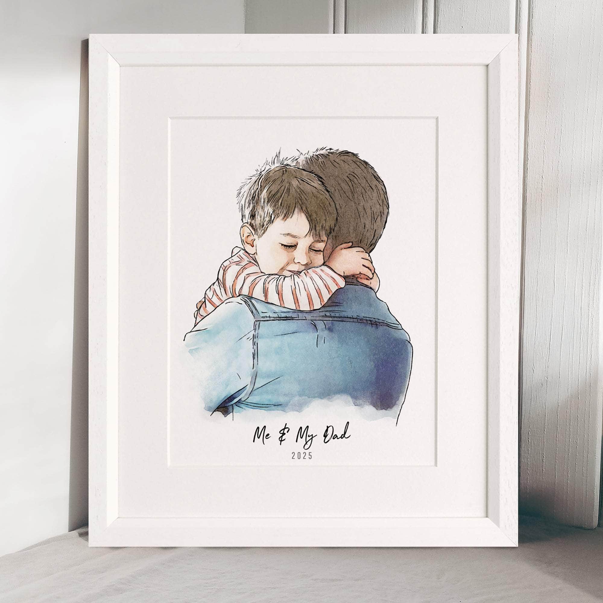 Daddy Line Portrait - Custom Portrait Art