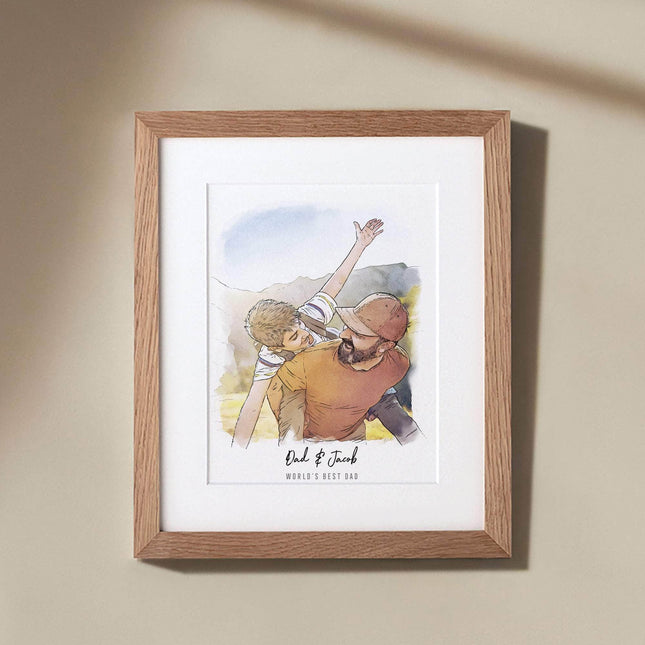 Daddy and Me Illustration - Custom Portrait Art