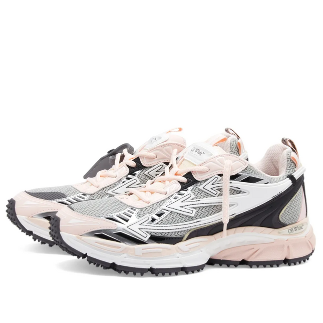 Men's Off-White Be Right Back Sneaker Met Mesh Details In Pink and White