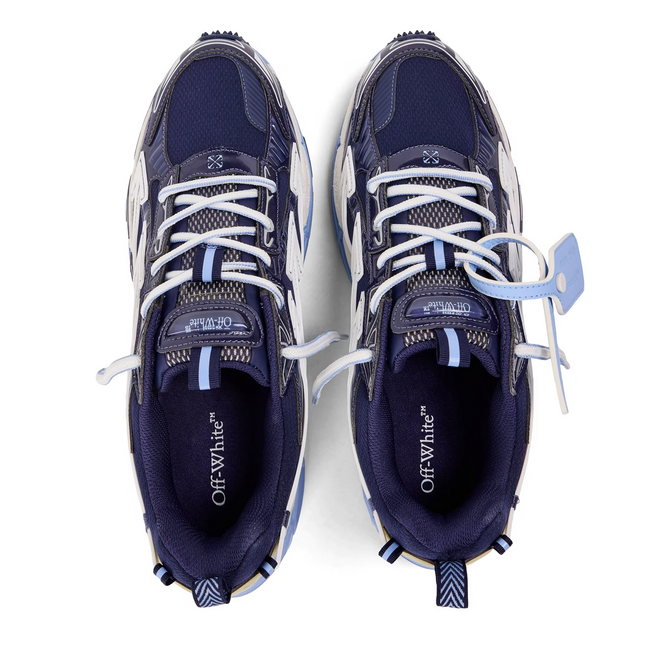Men's Off-White Be Right Back Sneaker Met Mesh Details In Dusty Blue