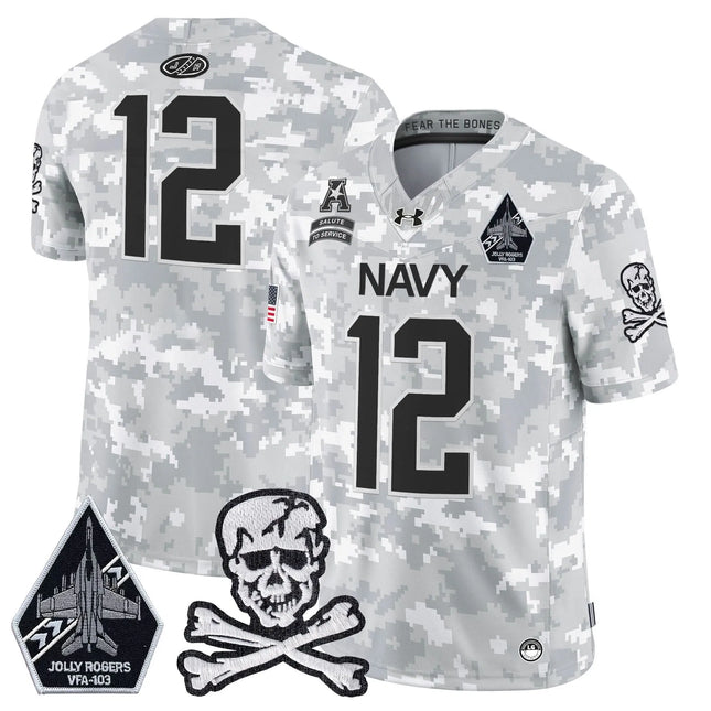 12th Man Navy Midshipmen 2026 Salute to Service Vapor Limited Jersey - Arctic Camo