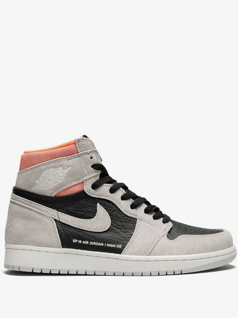 Men's Nike Air Jordan 1 High Neutral Grey Hyper Crimson Shoes