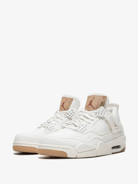 Men's Levi's x Air Jordan 4 Retro White Denim Shoes