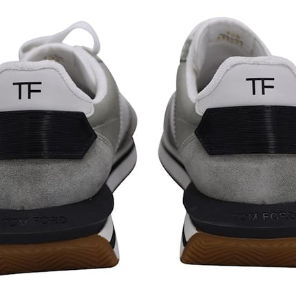 Men's Tom Ford James Mixed Media Low Top Grey Sneakers
