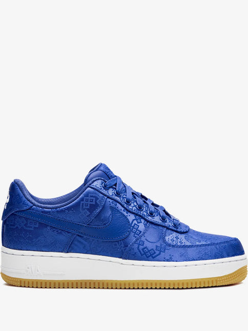 Men's Nike x CLOT Air Force 1 PRM Blue Silk Shoes