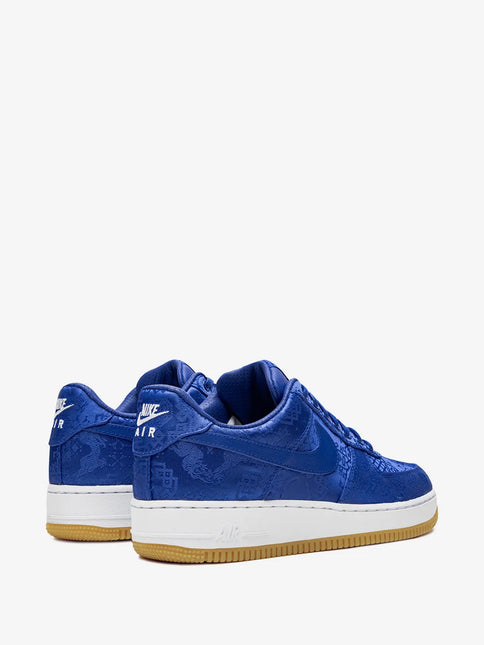 Men's Nike x CLOT Air Force 1 PRM Blue Silk Shoes