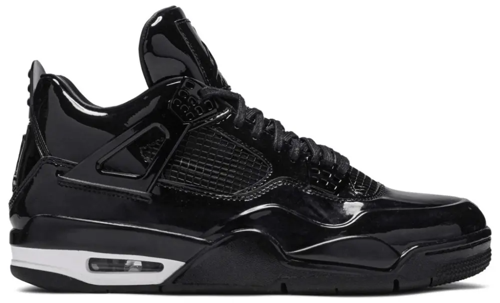 Men's Nike Air Jordan 4 11Lab4 Black Patent Leather Shoes