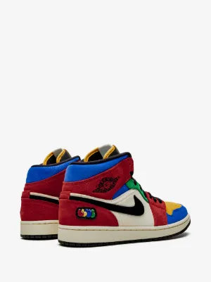 Men's Nike Blue The Great x Air Jordan 1 Mid Fearless Shoes