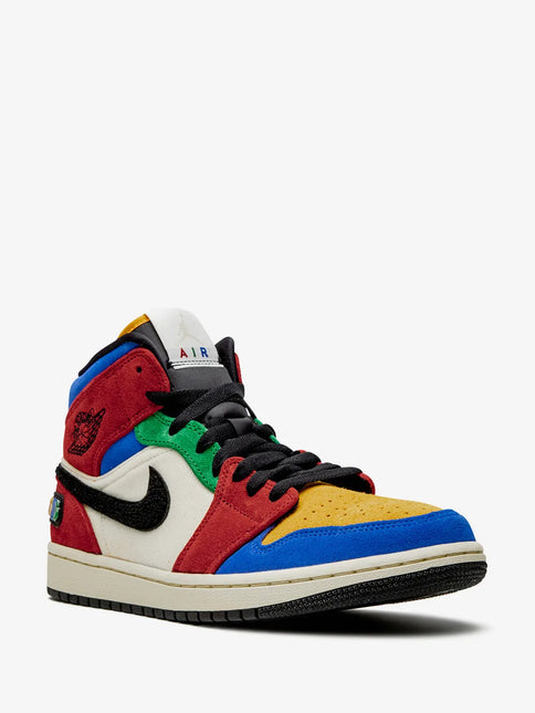 Men's Nike Blue The Great x Air Jordan 1 Mid Fearless Shoes