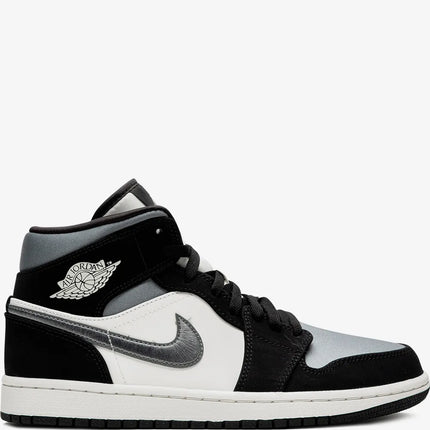 Men's Nike Air Jordan 1  Mid Satin Grey Toe Shoes