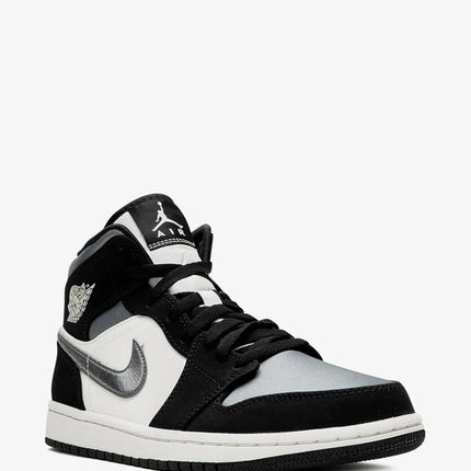 Men's Nike Air Jordan 1  Mid Satin Grey Toe Shoes