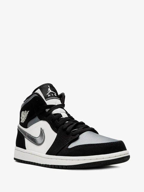 Men's Nike Air Jordan 1  Mid Satin Grey Toe Shoes