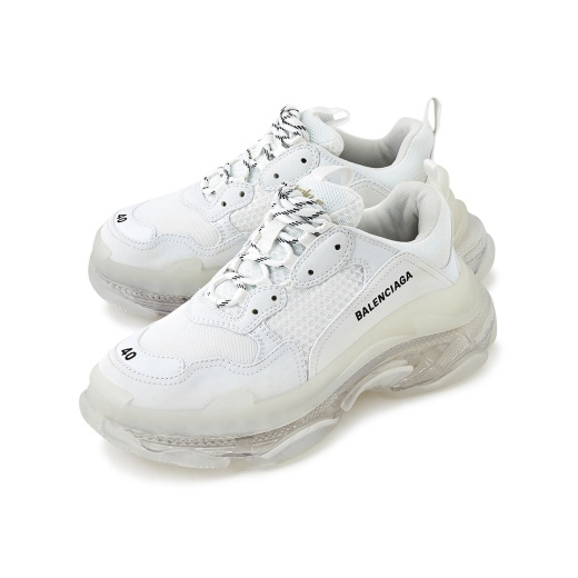 Men's Balenciaga Triple S Clear Sole Smoke White Sneakers