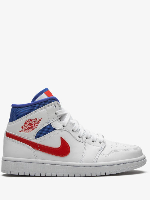 Men's Nike Air Jordan 1  Mid ‘White Red Royal Shoes