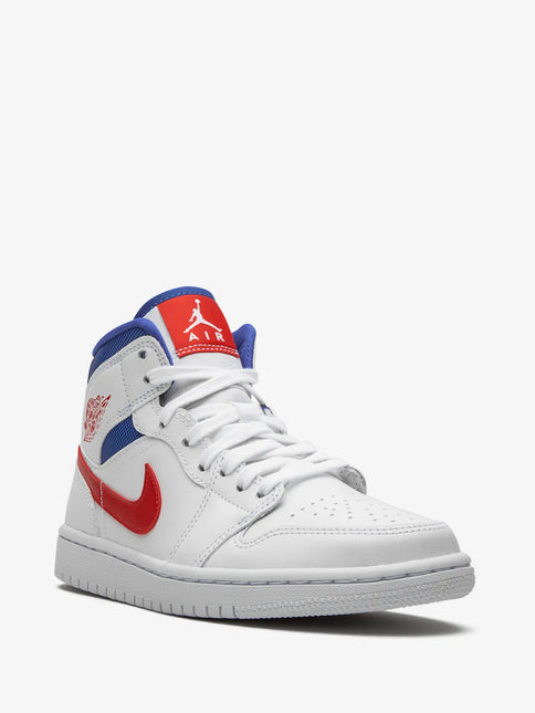 Men's Nike Air Jordan 1  Mid ‘White Red Royal Shoes