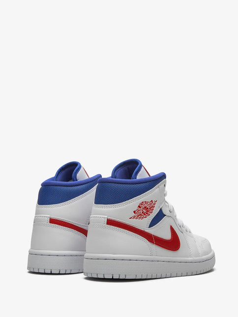 Men's Nike Air Jordan 1  Mid ‘White Red Royal Shoes