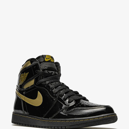 Men's Nike Air Jordan 1 High OG Black Metallic Gold Shoes