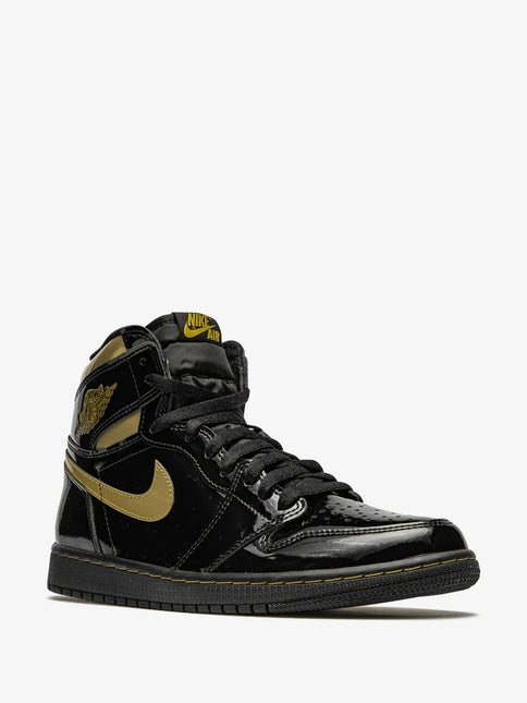 Men's Nike Air Jordan 1 High OG Black Metallic Gold Shoes