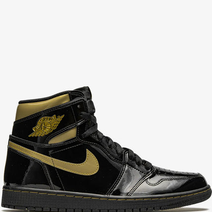 Men's Nike Air Jordan 1 High OG Black Metallic Gold Shoes