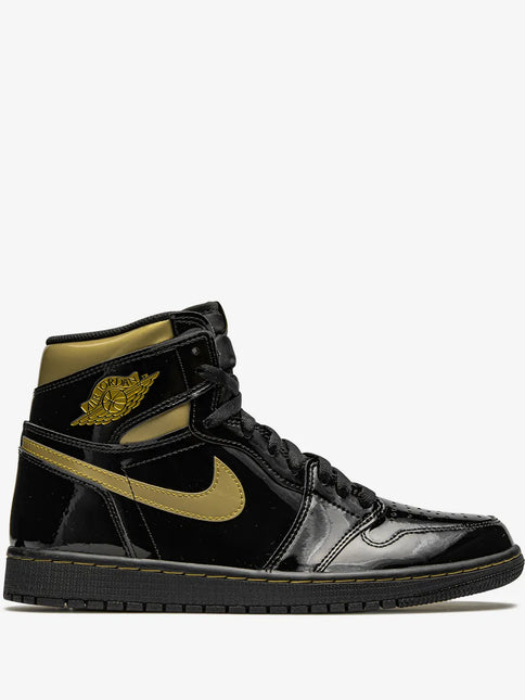 Men's Nike Air Jordan 1 High OG Black Metallic Gold Shoes