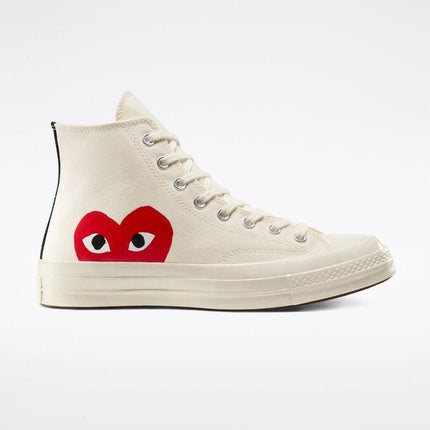 Men's Play Comme Des Garcons X Converse High Top White Shoes