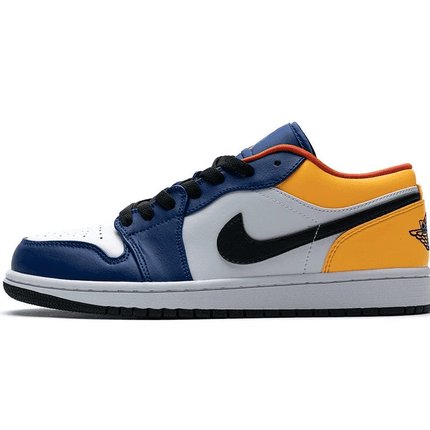 Men's Air Jordan 1 Low Blue Yellow Orange Shoes