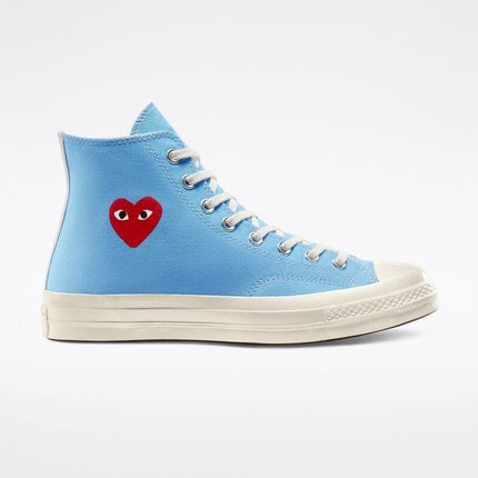 Men's Play Comme Des Garcons X Converse High Top Blue Shoes
