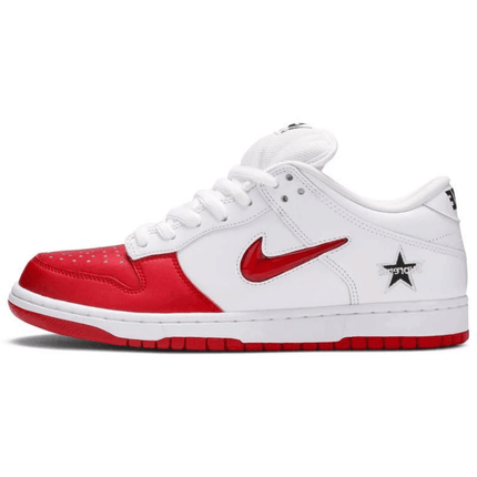 Men's SB Dunk Low x Supreme Red White Shoes