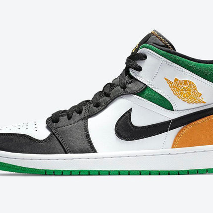 Men's Air Jordan 1 Mid White Black Green Shoes