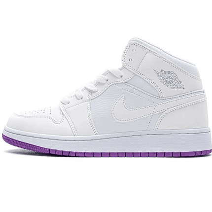 Men's Air Jordan 1 Mid White Fuchsia Blast Shoes