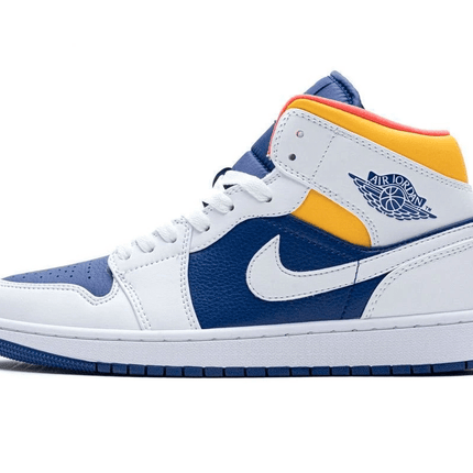 Men's Air Jordan 1 Mid Royal Blue Laser Orange Shoes
