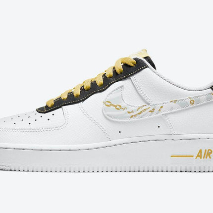 Men's Air Force 1 Low Gold Reflective Zebra Swooshes Shoes