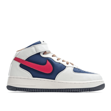 Men's Air Force 1 Mid Beige Dark Blue Shoes