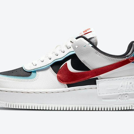 Men's Air Force 1 Shadow Bleached Aqua Chile Red Shoes