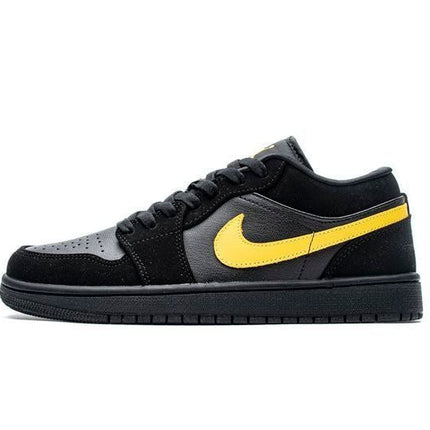 Men's Air Jordan 1 Low Black Gold Shoes