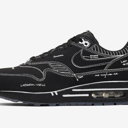 Men's Air Max 1 Tinker Sketch To Shelf Black Schematic Shoes