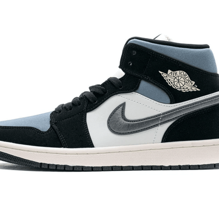 Men's Air Jordan 1 Mid Satin Grey Shoes