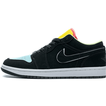 Men's Air Jordan 1 Low Black Yellow Blue Shoes