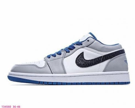 Men's Air Jordan 1 Low True Blue Cement Shoes