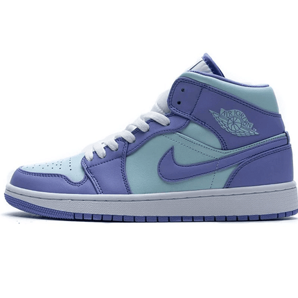 Men's Air Jordan 1 Mid Purple Aqua Blue Shoes