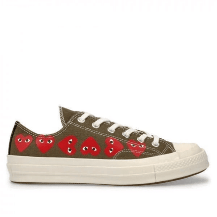 Men's Play Comme Des Garcons X Converse Low Top Khaki Shoes