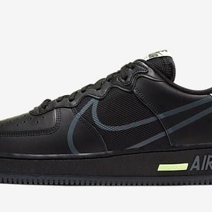 Men's Air Force 1 React Black Violet Star Barely Volt Shoes